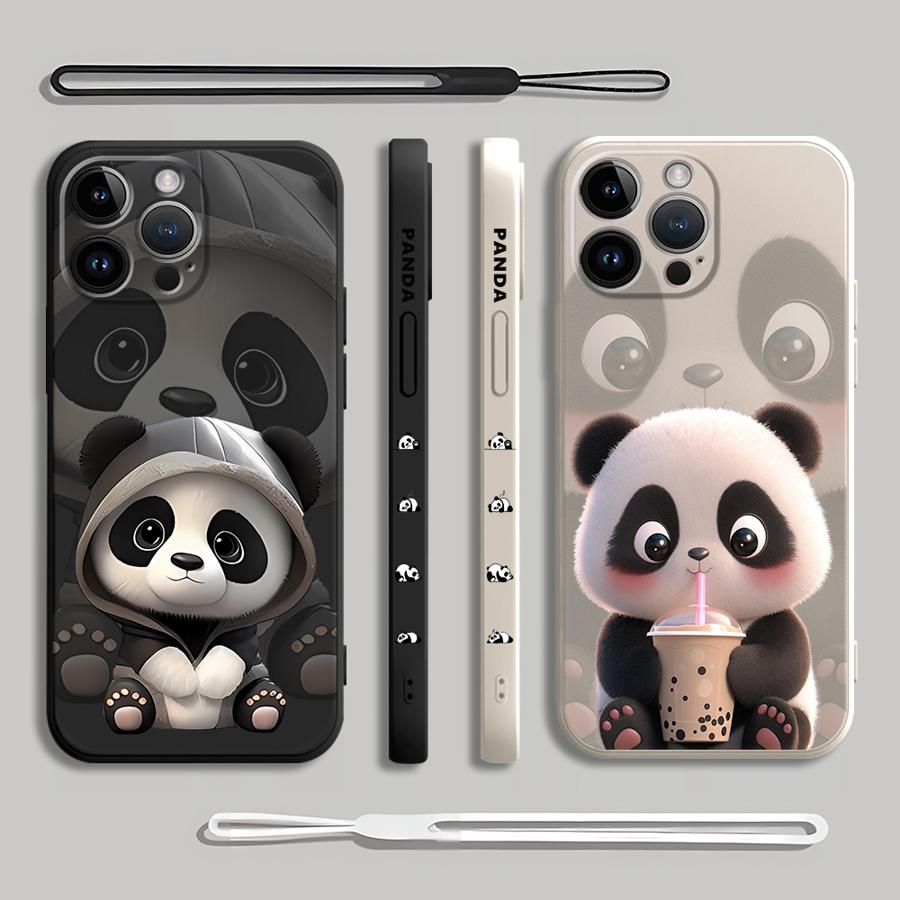 Süße Panda Handy hülle für iPh – Lanyard Anime Logo Bewertung und Preis