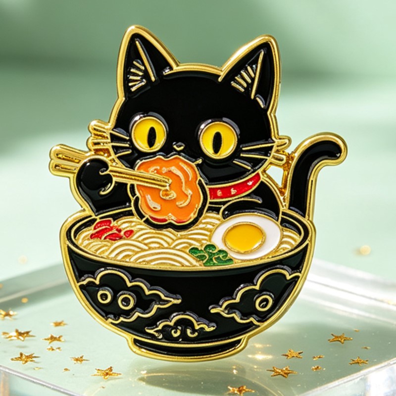 Niedliche Schwarze Katze beim  – Enamel Pin Set Bewertung und Preis